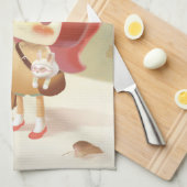 森失ったの小さな女の子 キッチンタオル (四つ折り)