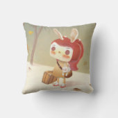 森失ったの小さな女の子 クッション (裏面)