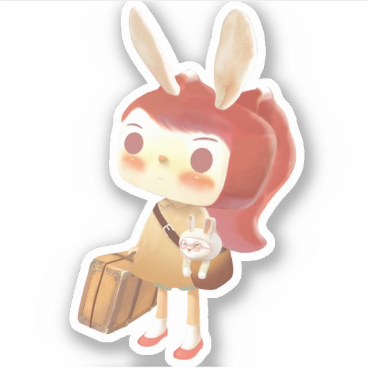 森失ったの小さな女の子 シール (正面)