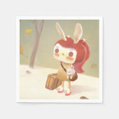 森失ったの小さな女の子 スタンダードカクテルナプキン (正面)