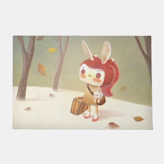 森失ったの小さな女の子 ドアマット (正面)