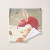 森失ったの小さな女の子 バスタオルセット (ウォッシュタオル)