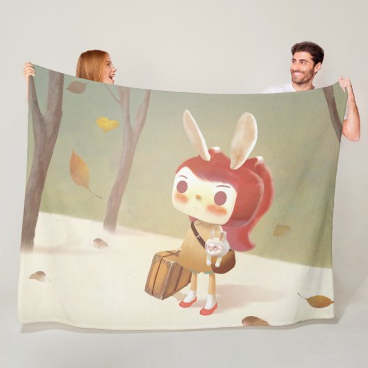 森失ったの小さな女の子 フリースブランケット (インサイチュ)