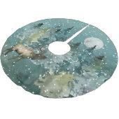 森威厳のあるに入る満月の雪 ブラッシュドポリエステルツリースカート (アングル)