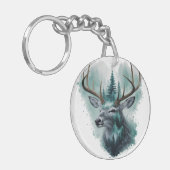 森威厳のあるのある鹿 キーホルダー (正面左)
