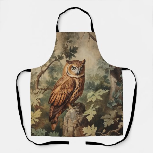 森威厳のあるのフクロウ エプロン (正面)