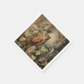 森威厳のあるのフクロウ スタンダードカクテルナプキン (角)