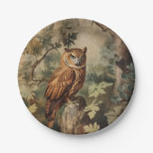 森威厳のあるのフクロウ ペーパープレート (正面)