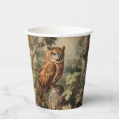 森威厳のあるのフクロウ 紙コップ (正面)