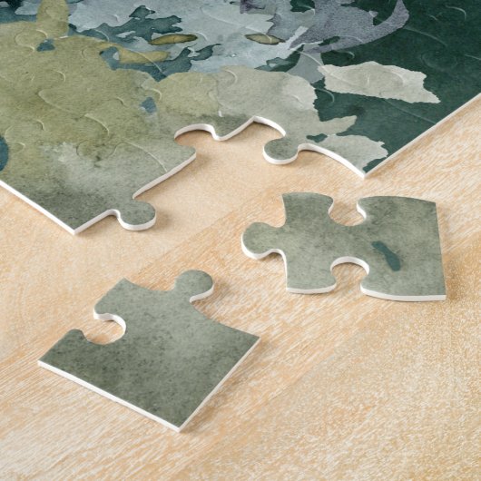 森威厳のあるの中のエルク満月の水色 ジグソーパズル (側面)