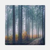 森威厳のあるの木の並木道 マグネット (正面)