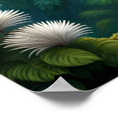 森威厳のあるの白と青の孔雀 ポスター (角)