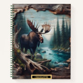 森威厳のあるの穏やかな川の近くを歩く ノートブック (正面)