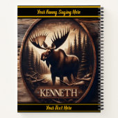 森威厳のあるの背景に彫られたムース ノートブック (裏面)