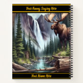 森威厳のあるの静かな滝に寄り添う ノートブック (裏面)