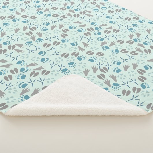 森子供部屋動物の足跡パターン シェルパブランケット (3/4)