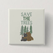 森救の大地の日にかわいいクマ 缶バッジ (正面)