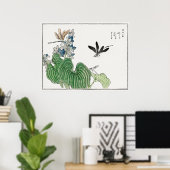 森本東湖のヒヤシンスにトンボが飛ぶ ポスター (ホームオフィス)