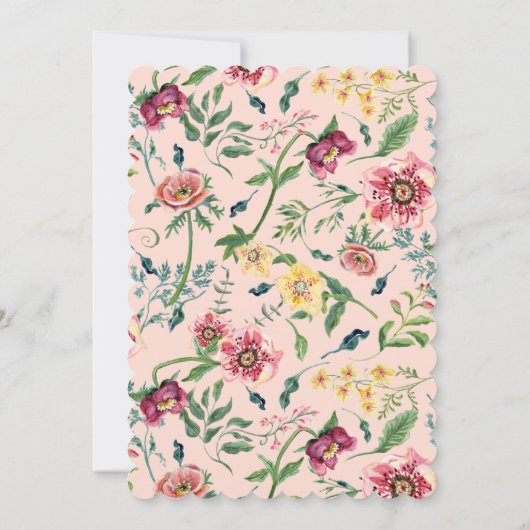 森林おとぎ話のウサギの女の子のベビーシャワーの芸術 招待状 (裏面)