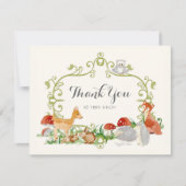 森林おとぎ話のベビーシャワーはノート感謝していしています サンキューカード (正面)