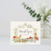 森林おとぎ話のベビーシャワーはノート感謝していしています サンキューカード (スタンド正面)