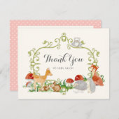 森林おとぎ話のベビーシャワーはノート感謝していしています サンキューカード (正面/裏面)