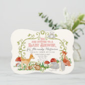 森林おとぎ話のベビーシャワー招待状カード 招待状 (スタンド正面)