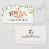 森林おむつラッフルシャワーカード 名刺 (正面/裏面)