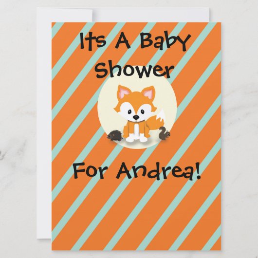 森林およびキツネのベビーシャワーの招待状 招待状 (裏面)