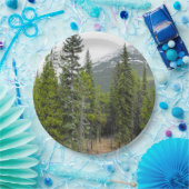 森林および山場面紙皿 ペーパープレート (パーティー)