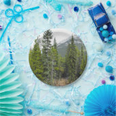 森林および山場面紙皿 ペーパープレート (パーティー)