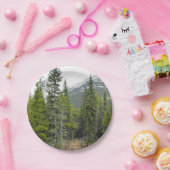 森林および山場面紙皿 ペーパープレート (パーティー)