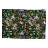 森林きのこ植物のパターン 枕カバー (裏面)