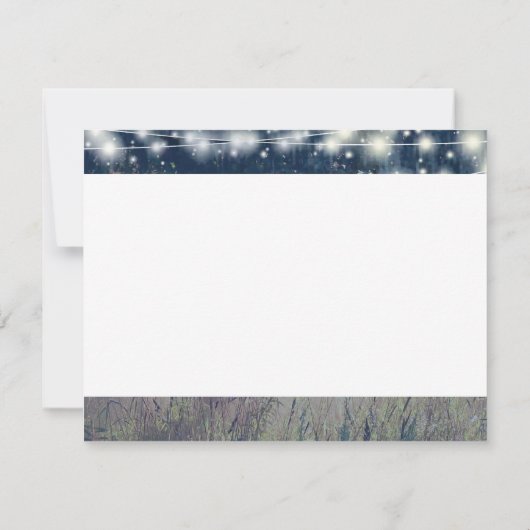 森林たそがれの豆電球は感謝していしています サンキューカード (裏面)