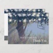 森林たそがれの豆電球は感謝していしています サンキューカード (正面/裏面)