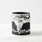 森林で定着しているイノシシ-ドイツのシルエット マグカップ (中央)