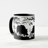 森林で定着しているイノシシ-ドイツのシルエット マグカップ (正面左)