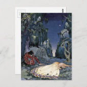 森林で眠っているプリンセス ポストカード (正面/裏面)