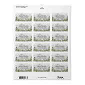 森林と山の水の色の差出人住所 ラベル (フルシート)