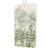 森林と山の自然水色 カーエアーフレッシュナー (左)