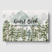 森林と山の自然水色 ゲストブック (正面)