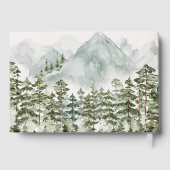 森林と山の自然水色 ゲストブック (裏面)