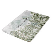 森林と山の自然水色 バスマット (アングル)