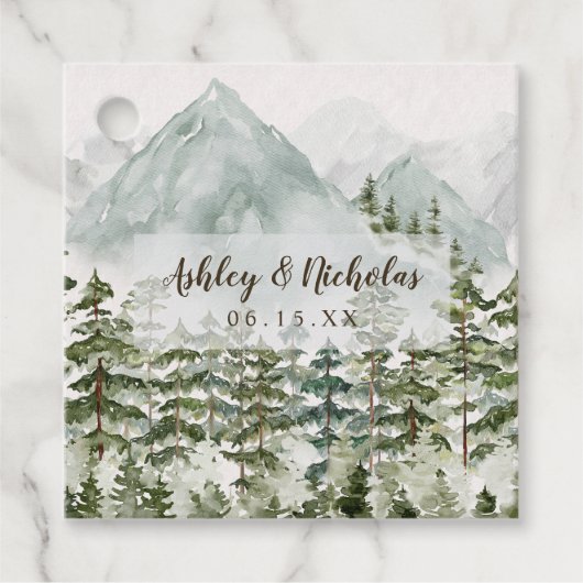 森林と山の自然水色 フェイバータグ (正面)