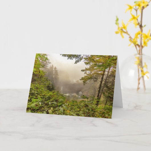 森林と海の風景 カード (黄色い花)