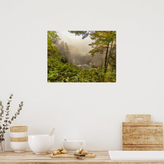 森林と海の風景 ポスター (キッチン)