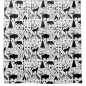 森林と牧草地の生き物アドベンチャーヒップスター シャワーカーテン (正面)