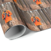 森林にライフル銃を持つ鹿猟師 ラッピングペーパー (ロールコーナー)