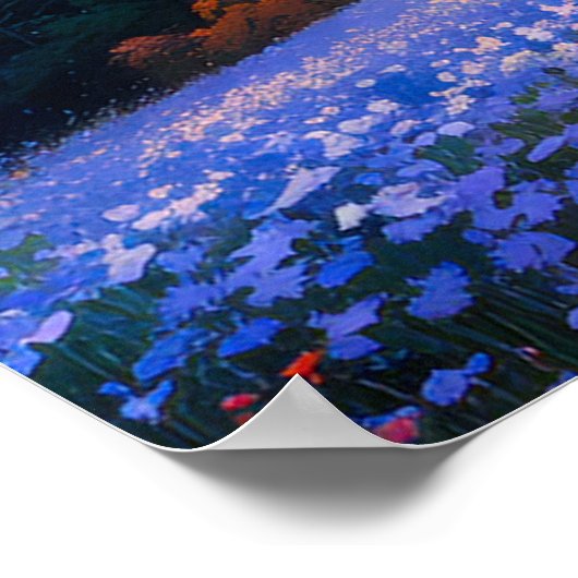 森林に満ちた渓谷の丘の上の景色 ポスター (角)