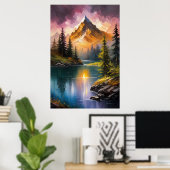 森林に覆われたエデンの平和な川 ポスター (ホームオフィス)